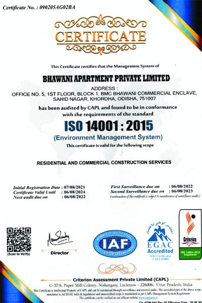 ISO 14001:2015 Certificate